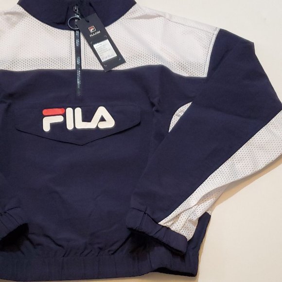 NWT Fila Gigi 1/4 Zip Track Jacket Blue White Women's Small Brand New With Tags - Picture 7 of 9